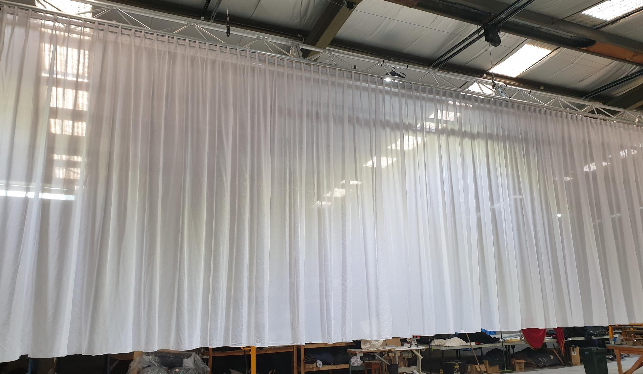 Voile drapes with sewn in S Wave